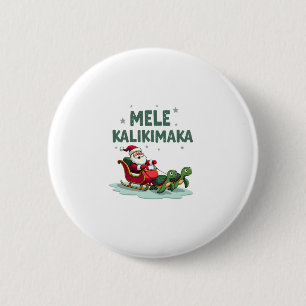 Mele Kalikimaka Christmas Shirt � Santa Sleigh Sea 2 Inch Round Button