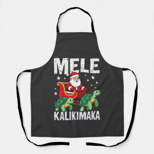 Mele Kalikimaka Christmas Shirt Santa Sleigh Sea Apron