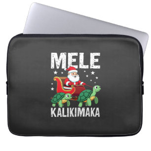 Mele Kalikimaka Christmas Shirt Santa Sleigh Sea Laptop Sleeve
