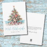 Mele Kalikimaka Christmas Tree Holiday Card<br><div class="desc">Mele Kalikimaka! Celebrate the holidays with a bit of surf and sand with this shell and starfish Christmas Tree holiday card. Wish your loved ones a happy holiday season in beachy style. Whether you live in a beach or tropical location like Hawaii or just love the beach look, this print...</div>