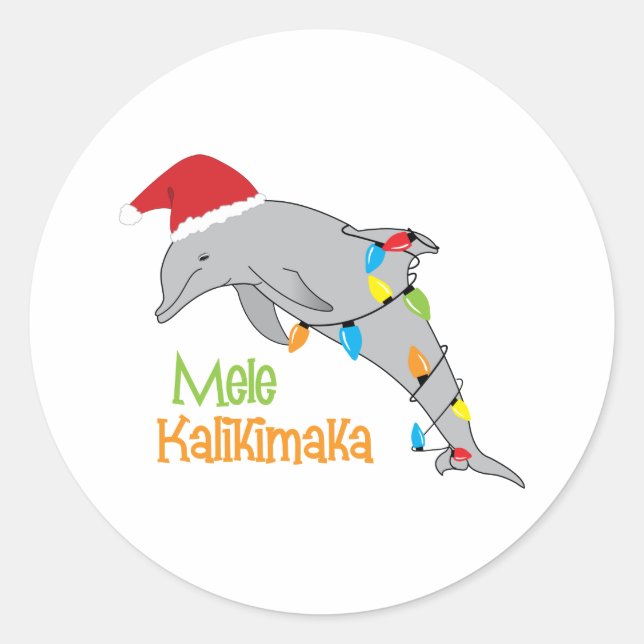 Mele Kalikimaka Classic Round Sticker (Front)