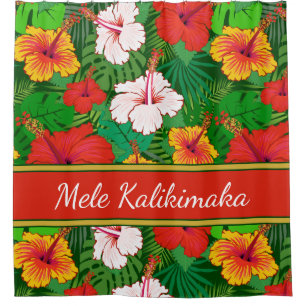 Mele Kalikimaka Colourful Hawaiian Hibiscus Holida