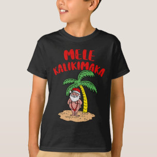Mele Kalikimaka Cool Santa Swimsuit Hawaiian Merry T-Shirt