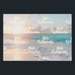 Mele Kalikimaka Custom Tropical Beach Christmas Wrapping Paper Sheet<br><div class="desc">This pretty seaside Christmas gift wrap features a gorgeous coastal seascape photo at sunrise with lovely typography that reads Mele Kalikimaka. A cute Hawaiian way to say Merry Christmas in style with lovely island photography wrapping paper sheets. Take me to the beach this holiday.</div>