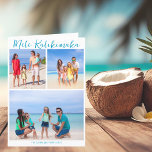 Mele Kalikimaka Family Letter Beach Christmas Holiday Card<br><div class="desc">Chic customizable beach family photo collage Christmas card with your favourite tropical photos in the sun and a letter inside. Add 3 of your favourite memories from your island vacation to the coast on the front and one on the back. A beautiful coastal holiday card with a clean, modern photograph...</div>