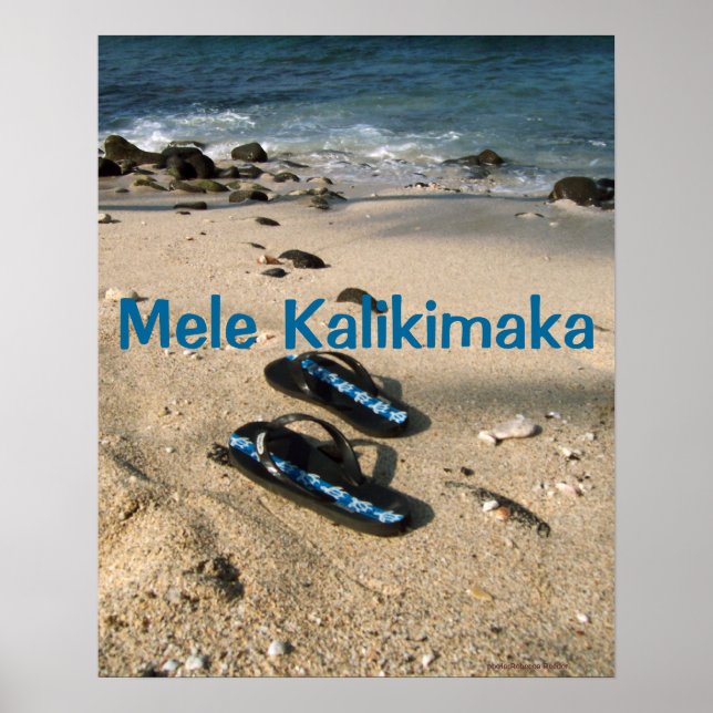 Mele Kalikimaka Flip Flops Poster (Front)