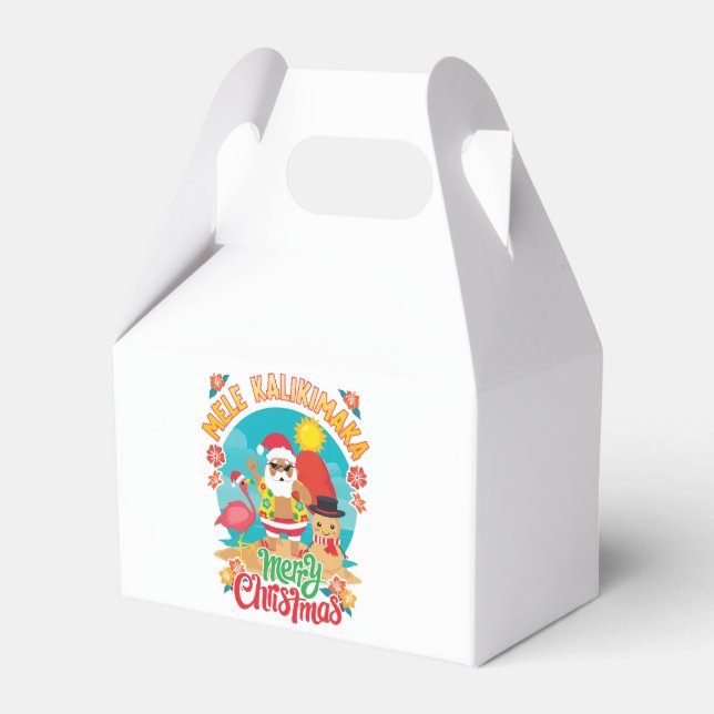 Mele Kalikimaka for a Bright Hawaiian Christmas  Favor Box (Front Side)