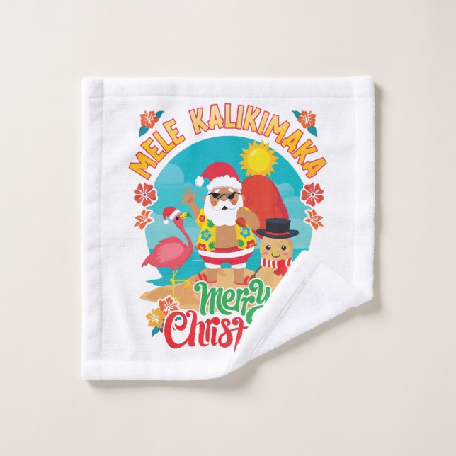 Mele Kalikimaka for a Bright Hawaiian Christmas Wash Cloth (Wash Cloth)