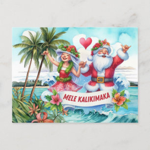 Mele Kalikimaka From Hawaii Holiday Postcard