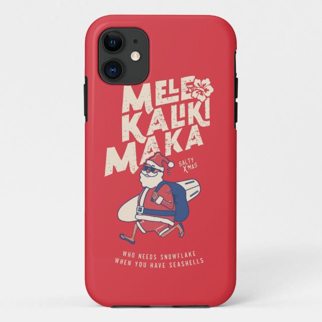 Mele Kalikimaka - Funny Santa Hawaiian Christmas   Case-Mate iPhone Case (Back)
