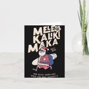 Mele Kalikimaka Funny Santa Hawaiian Christmas T S Card