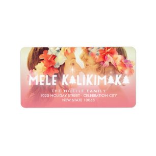 Mele Kalikimaka Glow Christmas Photo Address Label