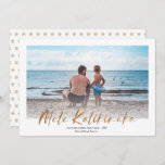 Mele Kalikimaka Gold Minimal Photo Christmas Holiday Card<br><div class="desc">Send stylish holiday greetings with these simple, minimal designed Christmas cards. They feature typography, reading, "Mele Kalikimaka" in faux gold foil, perfect for a tropical photo! Were you able to travel this year to a tropical destination? Use this card as an opportunity to showcase your favourite photo from your trip!...</div>