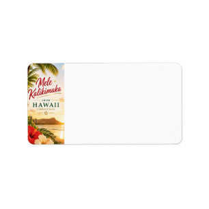 Mele Kalikimaka Hawaii Christmas Personalized  Label
