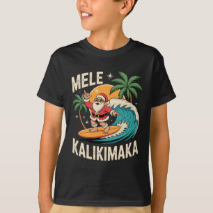 Mele Kalikimaka Hawaii Christmas Shirt Surfing San