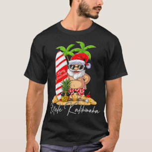 Mele Kalikimaka Hawaii Christmas Surfing Santa Xma T-Shirt