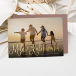 Mele Kalikimaka | Hawaii Photo Foil Holiday Card<br><div class="desc">Chic holiday photo card features "Mele Kalikimaka, " the Hawaiian Christmas greeting,  in gold foil hand lettered script typography as an overlay on your favourite beach or vacation photo.</div>