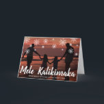 Mele Kalikimaka Hawaiian Beach Photo Christmas Holiday Card<br><div class="desc">Send out holiday cheer with this cute Christmas card featuring the handwritten Hawaiian greeting "Mele Kalikimaka" and snowflakes drawn in chalk over your favourite family vacation photo.  Add your personal message to the inside or delete the text if you want to hand write your message.</div>