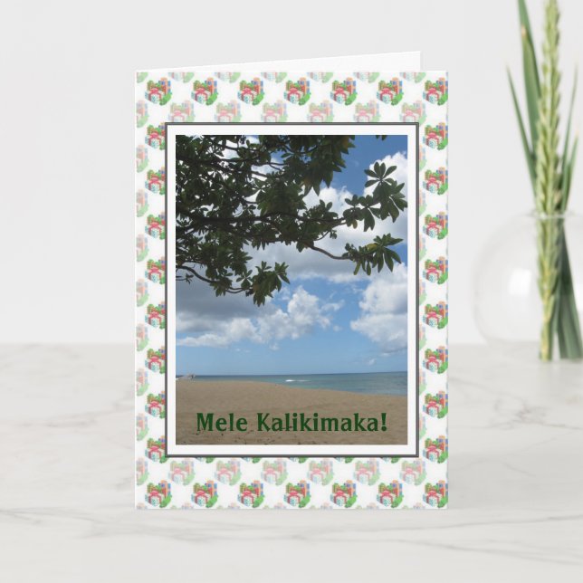 Mele Kalikimaka Hawaiian Christmas Card (Front)