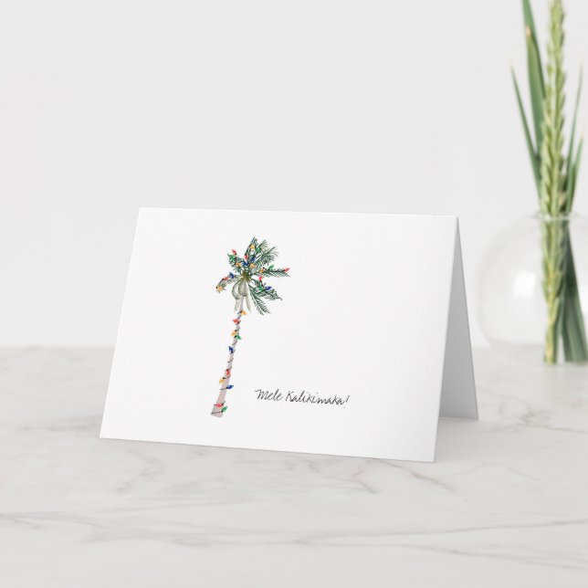 Mele Kalikimaka Hawaiian Christmas Greeting Card (Front)