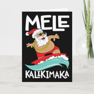 Mele Kalikimaka Hawaiian Christmas Hawaii Surfing  Card