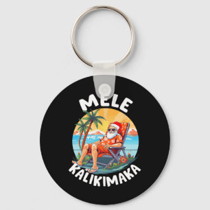 Mele Kalikimaka Hawaiian Christmas In Hawaii Sunba Keychain