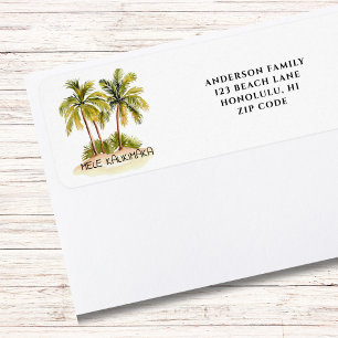 Mele Kalikimaka Hawaiian Christmas Return Address 