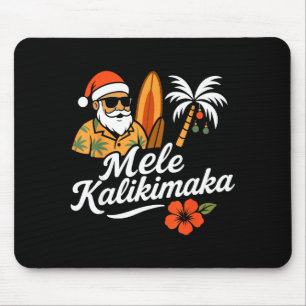 Mele Kalikimaka Hawaiian Christmas Santa Hat Hawai Mouse Pad