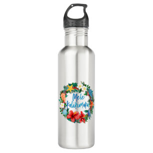Mele Kalikimaka Hawaiian Christmas Wreath 710 Ml Water Bottle