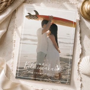 Mele Kalikimaka Hawaiian Family Photo Christmas Foil Holiday Card