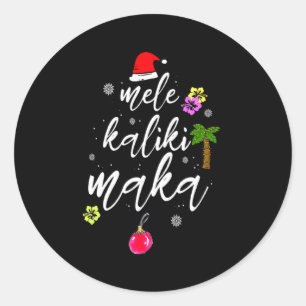 Mele Kalikimaka Hawaiian Hawaii Xmas Pajama Palm T Classic Round Sticker