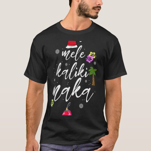 Mele Kalikimaka Hawaiian Hawaii Xmas Pajama Palm T T-Shirt (Front)
