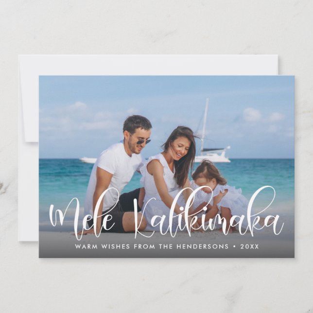 Mele Kalikimaka  Hawaiian Holiday Photo (Front)