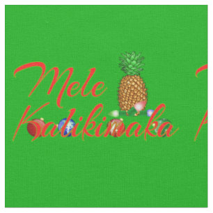 Mele Kalikimaka Hawaiian Pineapple Fabric