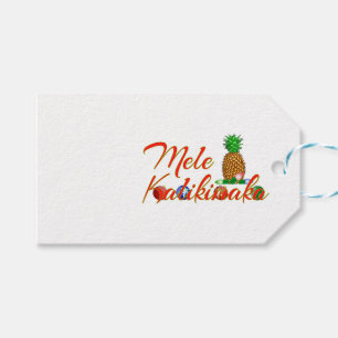 Mele Kalikimaka Hawaiian Pineapple Gift Tags