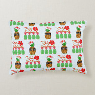 Mele Kalikimaka Hawaiian Pineapple Merry Christmas Accent Pillow