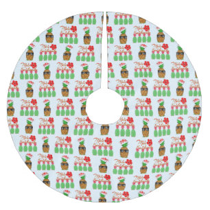 Mele Kalikimaka Hawaiian Pineapple Merry Christmas Brushed Polyester Tree Skirt