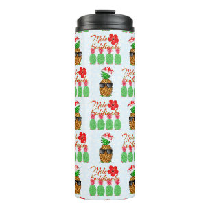 Mele Kalikimaka Hawaiian Pineapple Merry Christmas Thermal Tumbler