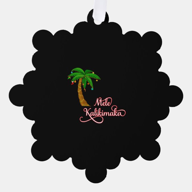 Mele Kalikimaka Hawaiian Sweat for Christmas Ornament Card (Front)