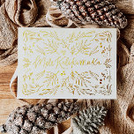 Mele Kalikimaka Hawaiian Tropical Christmas Card<br><div class="desc">Celebrate the season with our holiday featuring original artwork of foil lettering and foliage - the perfect way to personalize a greeting to your family and friends.</div>