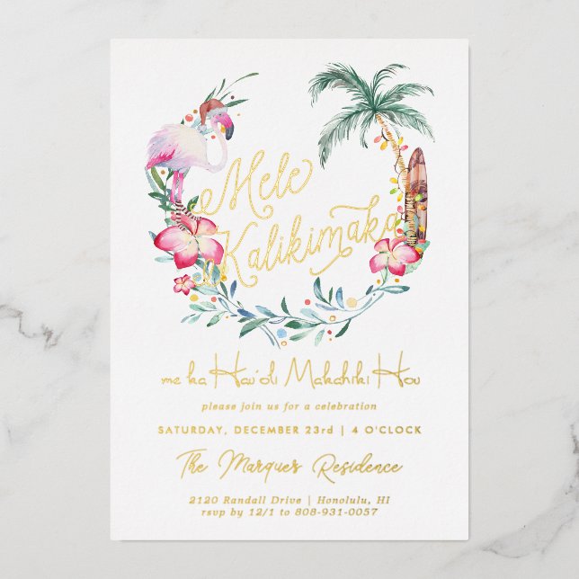 Mele Kalikimaka | Island Christmas Invitation (Front)