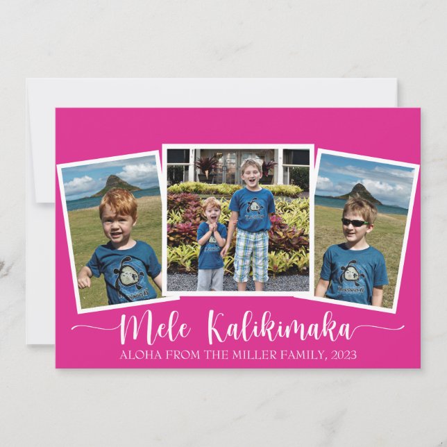 Mele Kalikimaka Joyeuse carte de Noël (Devant)