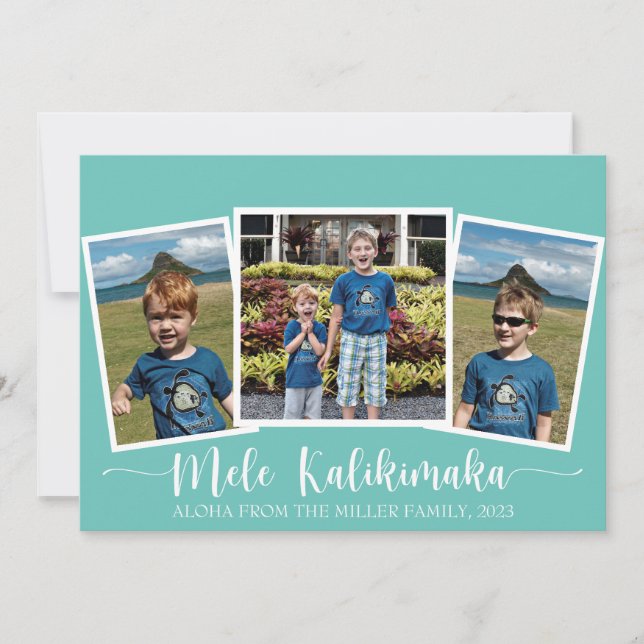 Mele Kalikimaka Joyeuse carte de Noël (Devant)