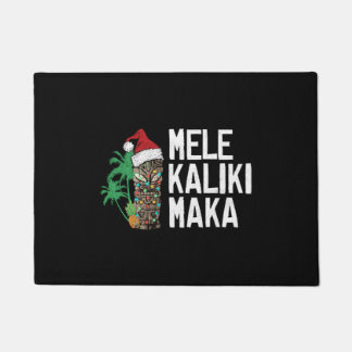 Mele Kalikimaka Merry Christmas Hawaiian Tiki T-Sh Doormat