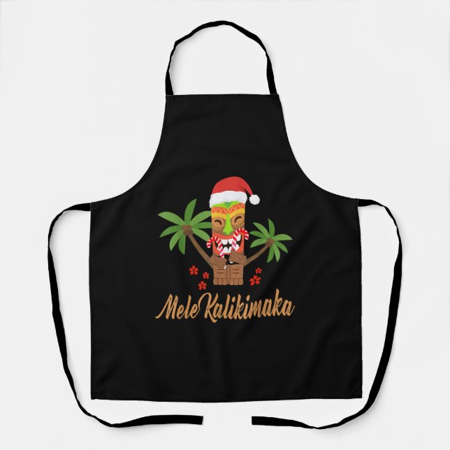 Mele Kalikimaka Merry Christmas Hawaiian Xmas Gift Apron (Front)