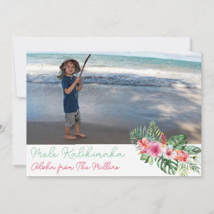 Mele Kalikimaka Merry Christmas Hibiscus Holiday Card