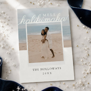 Mele Kalikimaka Modern Hawaiian Christmas Photo Holiday Card
