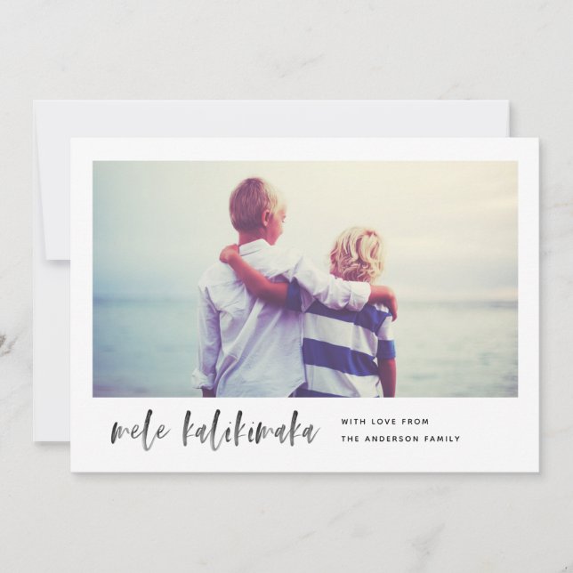 Mele Kalikimaka Modern Minimal Holiday Photo (Front)