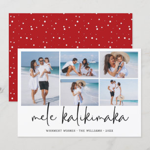 Mele Kalikimaka Modern Photo Collage Hawaiian Holiday Card
