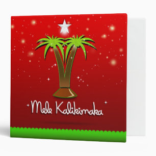 Mele Kalikimaka Palm Tree for Xmas Binder